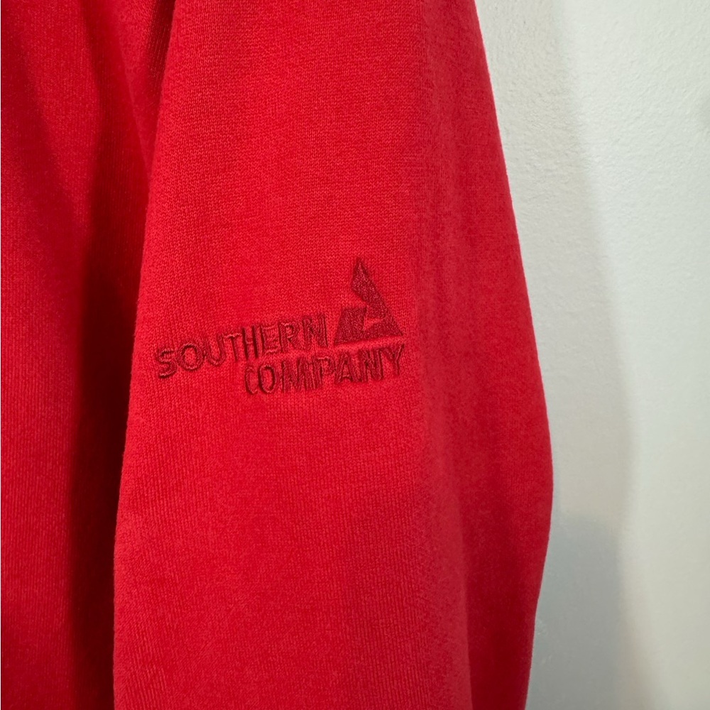 Callaway Men Large Red 1/4 Zip-Up Fleece Sweater - Picture 4 of 7